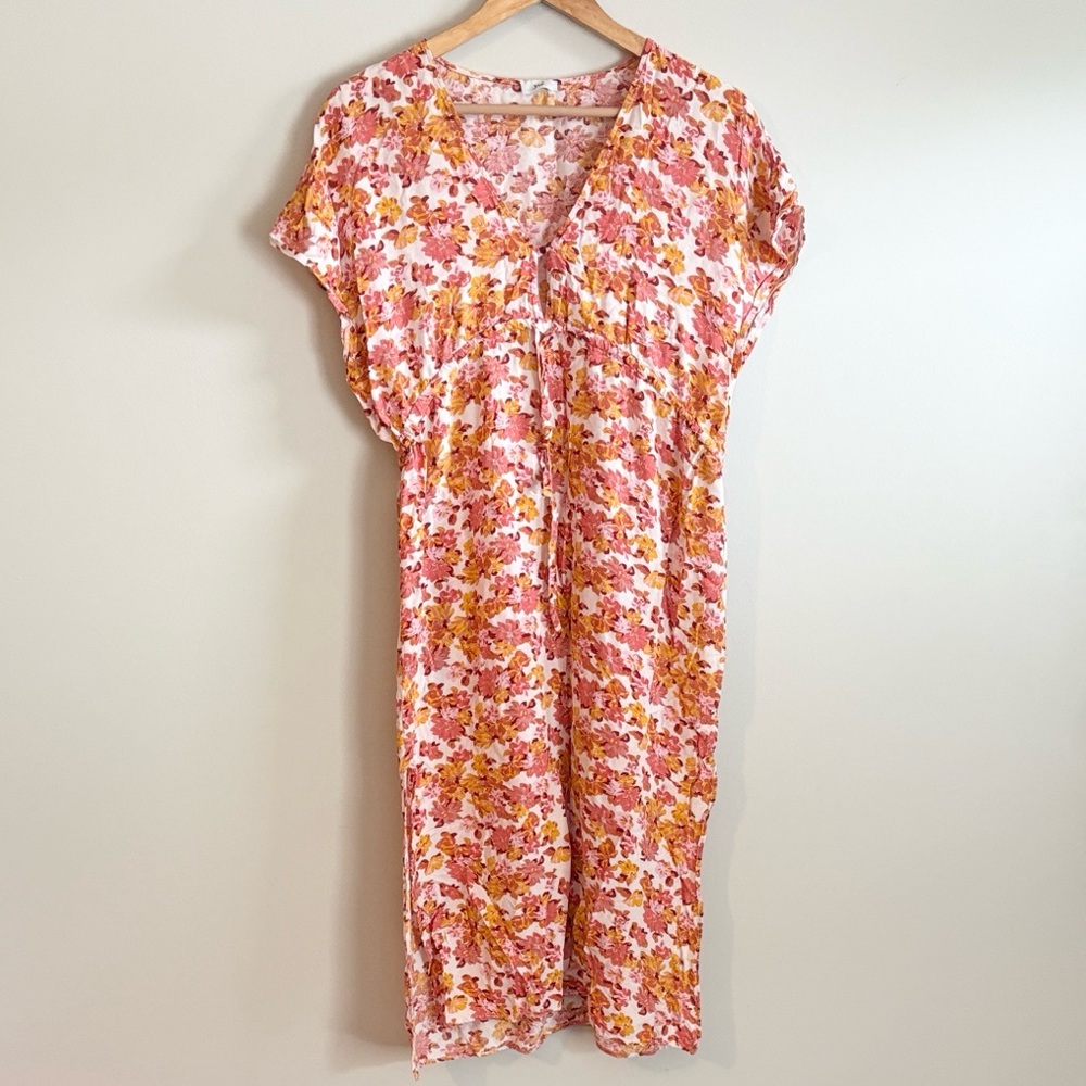 Vibrant Floral V-Neck Dress